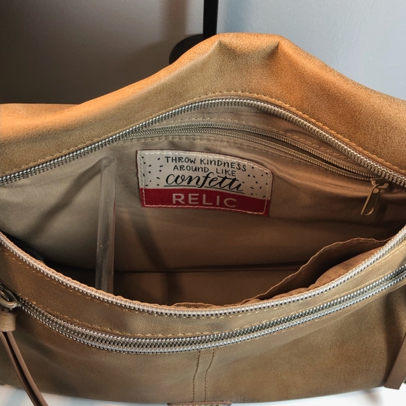 Relic Polk Dot Tan Leather XBody Purse     SS - Picture 7 of 8